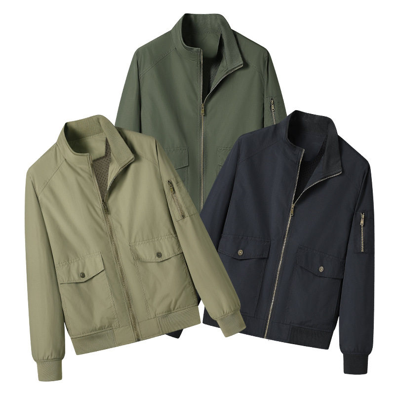 2024 nuevo hombre chaqueta de primavera y otoño chaqueta casual herramientas al aire libre chaqueta de asalto transpirable chaqueta de cuello suelto