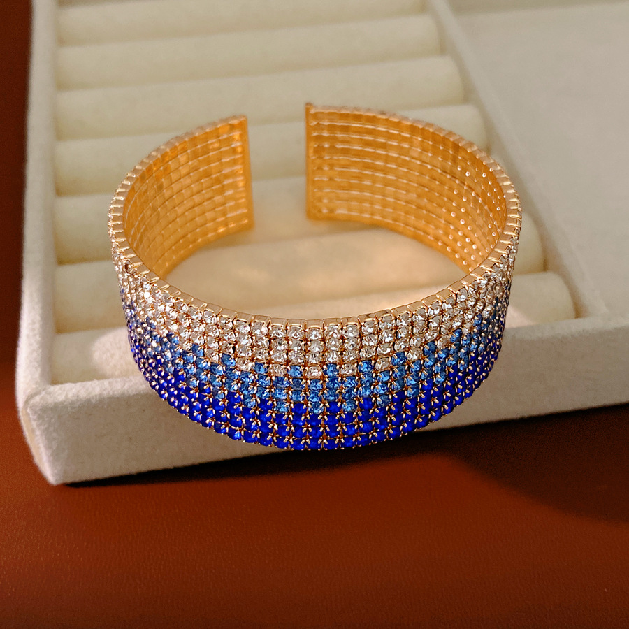 Pulsera - oro - azul oscuro - Azul - blanco