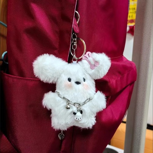 Rabbit Ins bow pendant cute flying plush doll hanging ornament doll keychain school bag gift