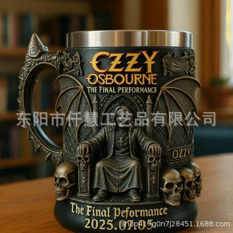 2025 explosión transfronteriza Halloween esqueleto hombre murciélago taza fábrica de resina diaria artesanía mayorista