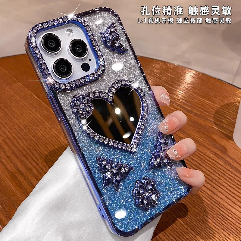 Apple, совместимая чехол для телефона с зеркалом, iPhone 15, защитный чехол, 16 Pro Max