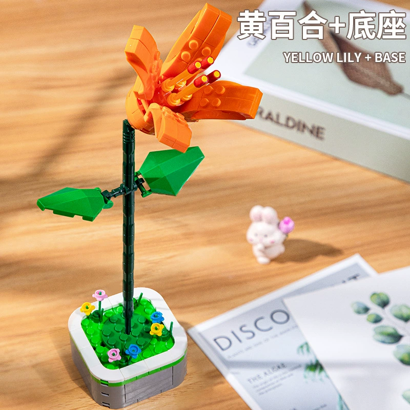 Constructor, minifigure for mother's day, toy, internet celebrity, flowered, Birthday gift, handmade