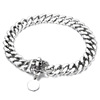 20mm double -sided grinding Cuban chain necklash titanium steel skull buckle round card can be engraved pet dog chain P chain
