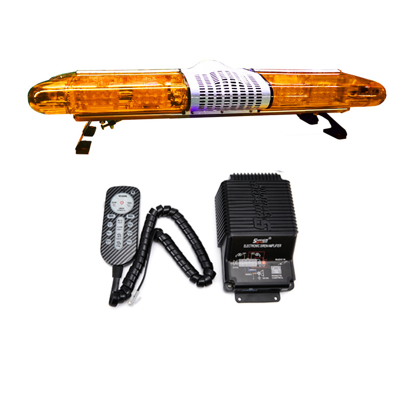 Car LED Roof Long Row Warning Light Strobe Light 0.88m Flashing Signal Light 2088B+Horn+220R39