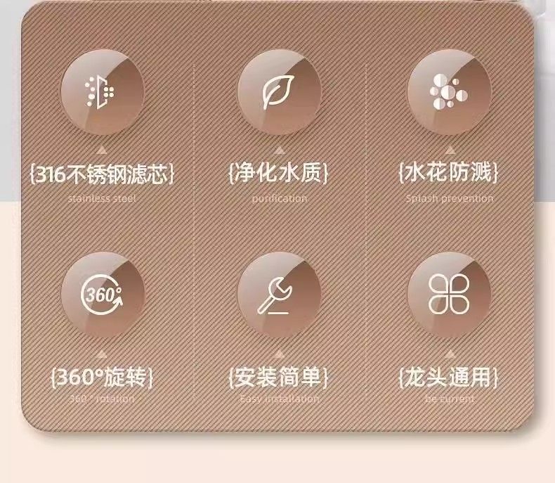 Kitchen washbasin, extended water purifier, splash-proof tap water filter, direct drinking device, household universal rotating wonder Specification drawing