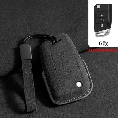 L Sagittarius Lingdu L Magotan – Car key bag - volkswagen-g-style-high-end-gray-leather-rope