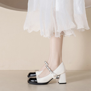 �ָ�������ЬС���Lƴɫ��Ƥ�����Ь�߸�ЬŮMary Jane Shoes