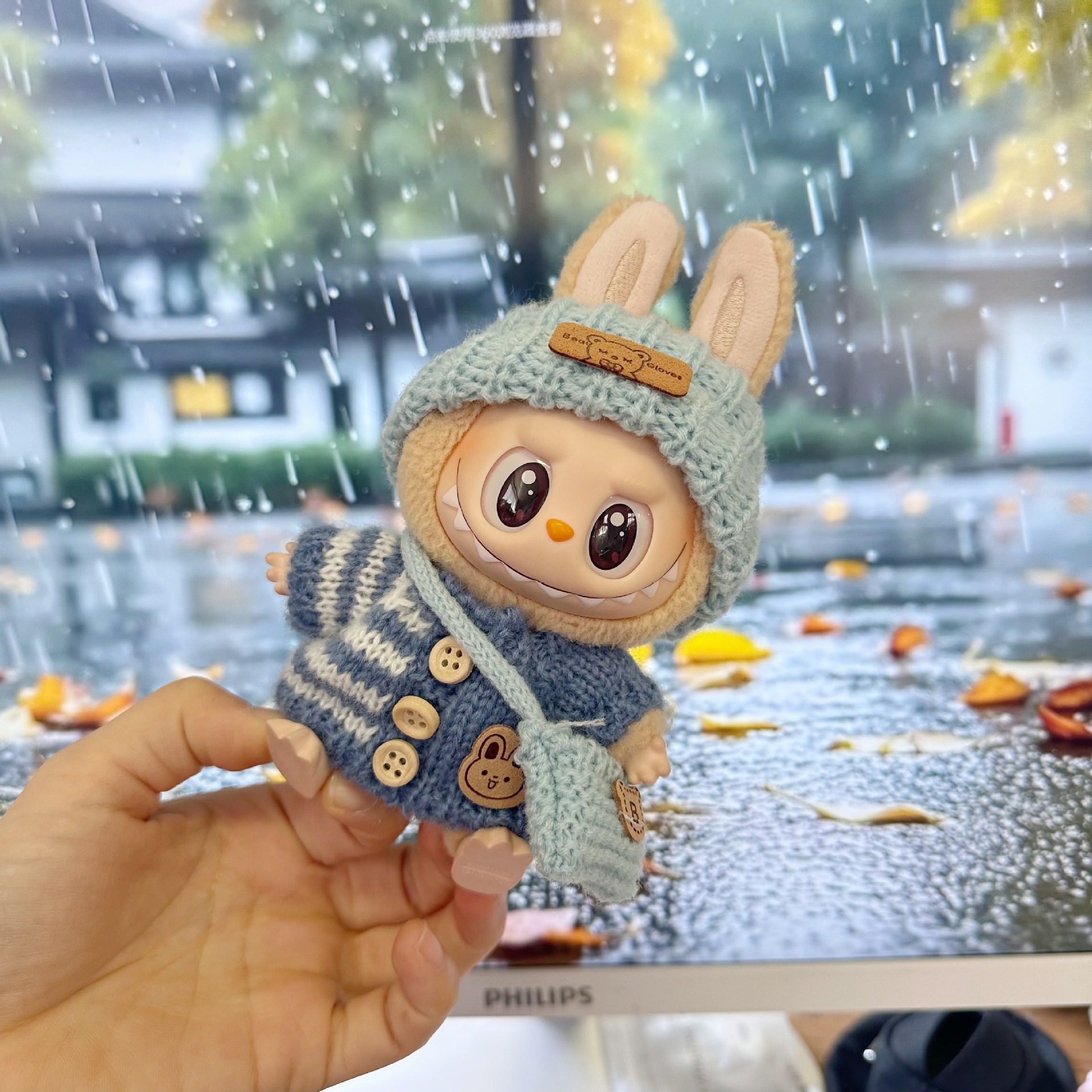 一二代盲盒拉布布衣服毛衣帽子背包DIY隨心配LABUBU坐坐派對娃衣