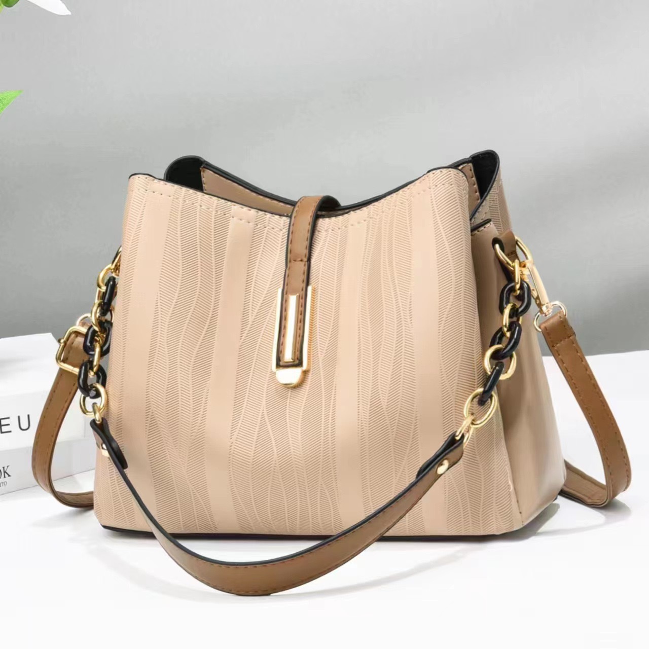 Bolso de mujer de Taizhou, bolso cruzado, bolso de hombro, bolso tipo cubo de gran capacidad, bolso pequeño, bolsos de mujer, estilo urbano simple