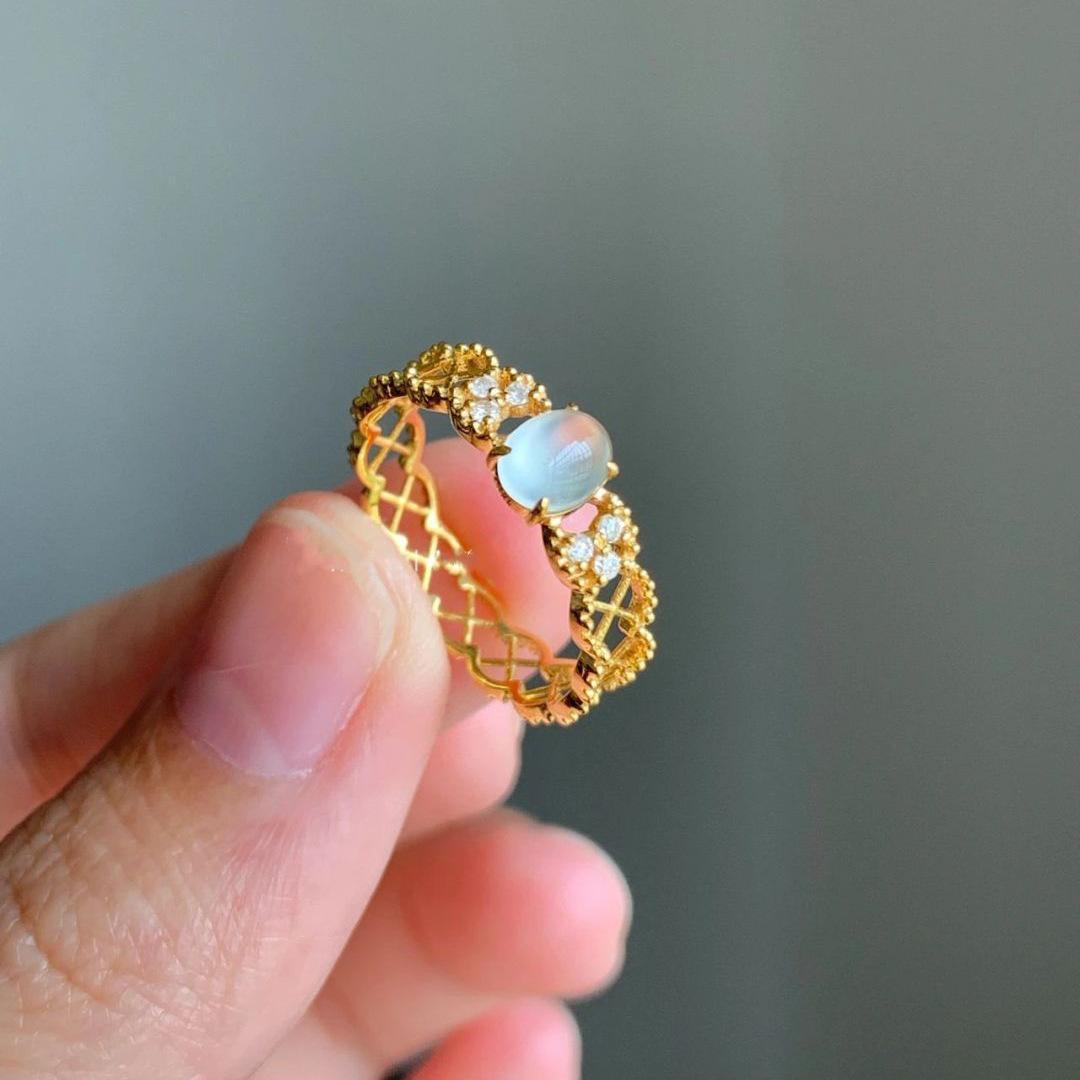 Vintage Gold Lace Ring For Women Adjustable Exquisite Statement_voghion.com