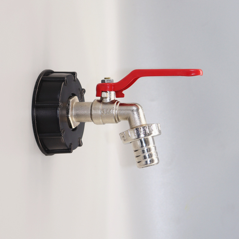 Accesorios de barril de tonelada transfronteriza tonelada adaptador de barril de tonelada interruptor de barril de latón IBC grifo de barril de 1/2 pulgada