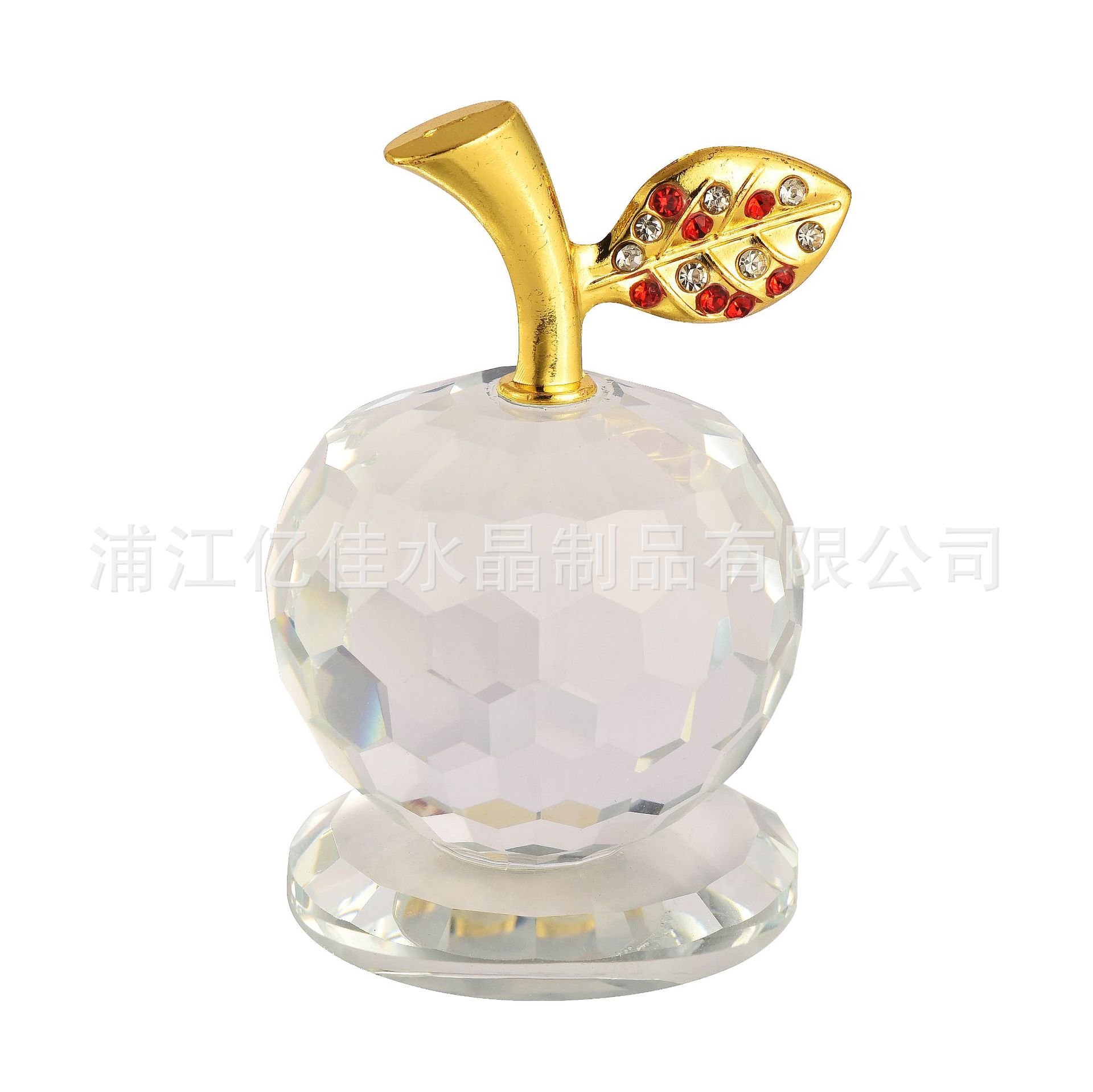 Transfronterizo Amazon cristal manzana decoración de Nochebuena Navidad artesanía de cristal colorido recuerdos de regalo decoración