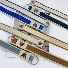 Korean-style Youthful Instagram-inspired Student-Ready Double-Loop Striped Canvas Belt — Trendy Denim Pants–Matching Fabric & Leather Belt for Women