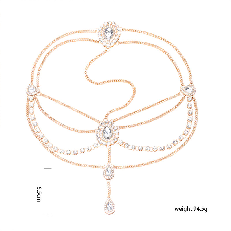 95g Weight Headwear Classification Women'S Gender Fashion Style Gold, Silver Color Wholesale Geometric Water Drop Rhinestone Headdress Nihaojewelry 8
