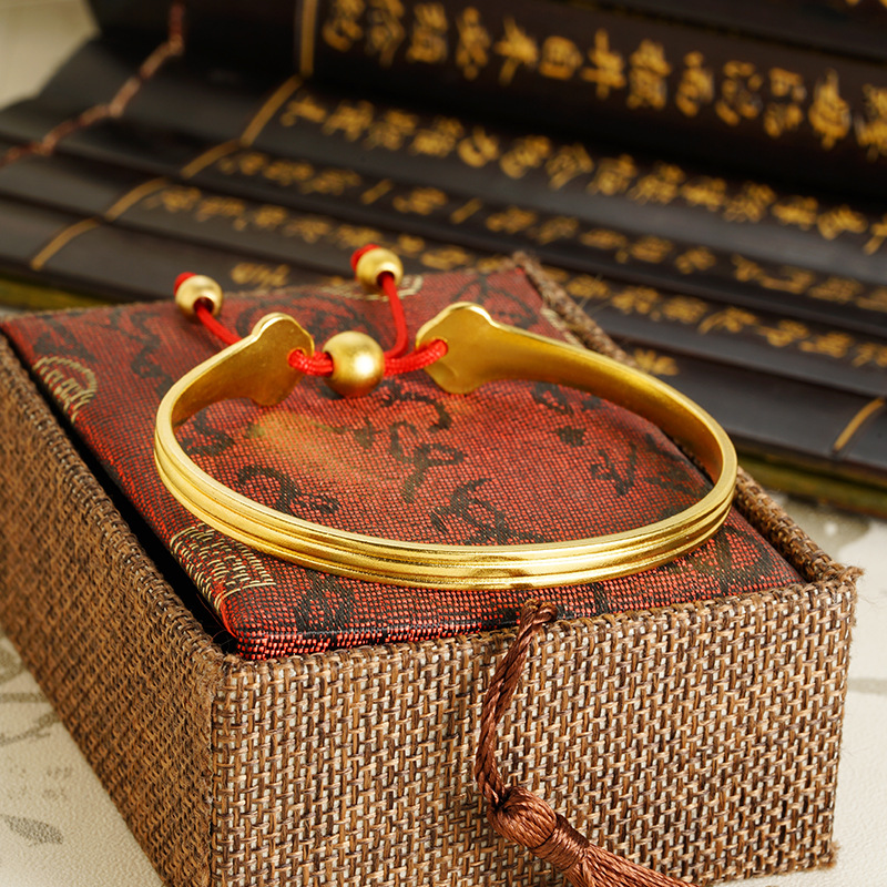 Anillo de oro Gufa Sha Ruyi pulsera cuerdas rojas cuentas de estilo chino fuente de joyería de moda nacional pulsera temperamento femenino universal