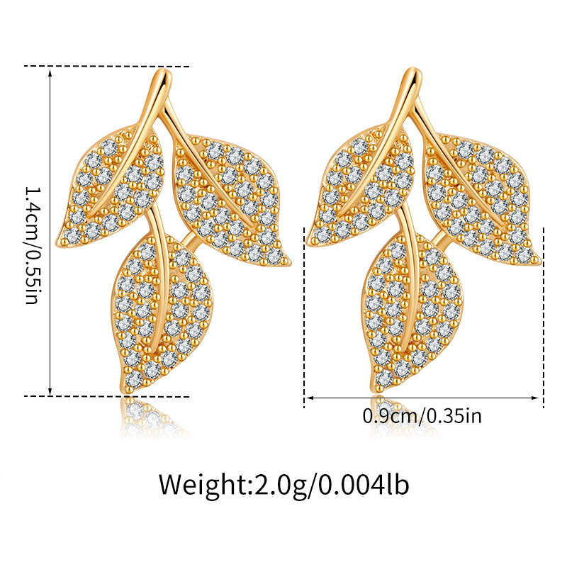 6g Weight Copper Ear Needle Material Zircon Inlay Material Ear Studs Classification 1 Pair Quantity Holiday, Daily Occasion Copper Material Leaf, Heart Shape, Bow Knot Pattern Women's Gender Elegant, Classic Style, Streetwear Style 1 Pair Elegant Classic Style Streetwear Leaf Heart Shape Bow Knot Copper Zircon Ear Studs 无