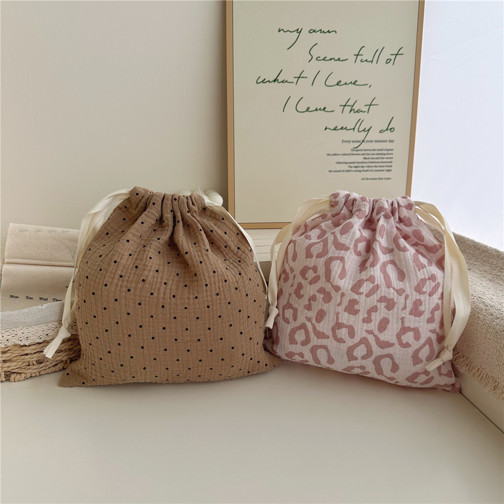 Bolsa de cordón de gasa de algodón de suministro transfronterizo bolsa de almacenamiento de viaje en el hogar bolsa de almacenamiento de clasificación de artículos diversos bolsa de algodón lote directo de fábrica