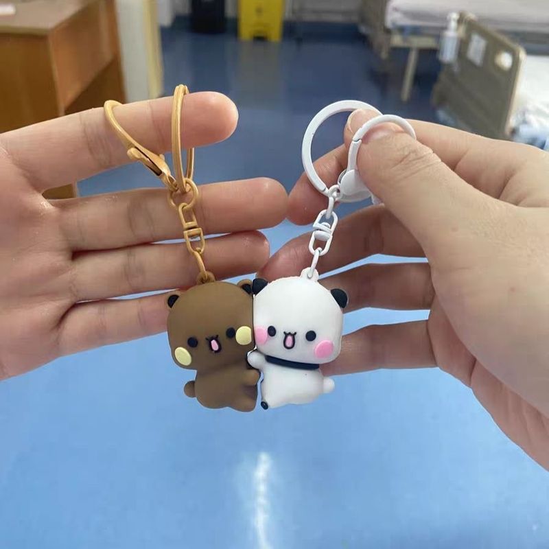 New Couple One-Two Cloth Magnetic Keychain Couple Pendant School Bag Pendant Pair Cute Peripheral Desktop