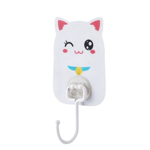 Cute cartoon hooks for pets, large size, suitable for home kitchen and bathroom walls, no drilling required, cartoon-style hooks