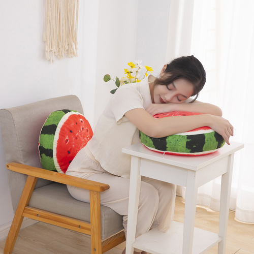 Creative Fruit Throw Pillow Home Sofa Tatami Plush Watermelon Round Cushion Wholesale