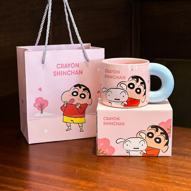 Japan MUJIE crayon small new scale cup ceramic cartoon mug cute tea cup home drinking cup Japan MUJIE crayon small new scale cup ceramic cartoon mug cute tea cup home drinking cup