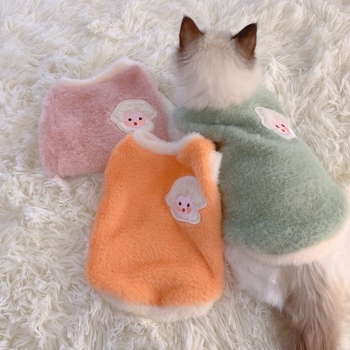 Cat clothes Autumn and Winter Ragdoll cat warm vest fur coat pet dog clothes kitten baby cat anti-shedding