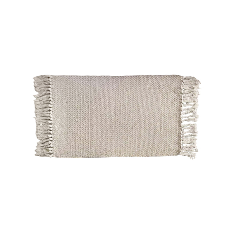 Alfombra japonesa de estilo doméstico bordilla alfombra de algodón tejido resistente a la suciedad resistente al desgaste alfombra hecha a mano alfombra de poliéster de color sólido sofá alfombra de ventana flotante