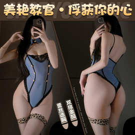 新款情趣内衣女新款制服诱惑气质御姐cos女警网纱性感连体衣2110