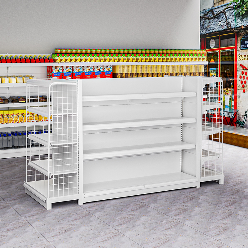 Anchen Supermercado Estante blanco Estante de exhibición Tienda de conveniencia Supermercado Estante multicapa Tienda de papelería Tienda de maternidad y bebé Cuatro columnas