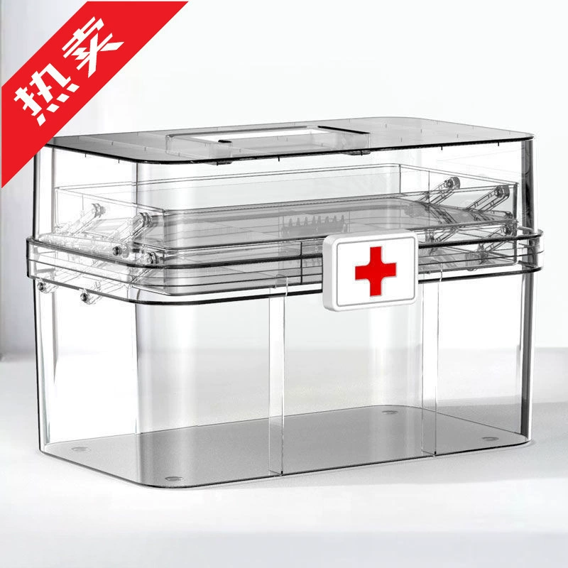 Multi -layer pharmaceutical box household large capacity full -capacity full set of emergency medical drugs storage can wholesale