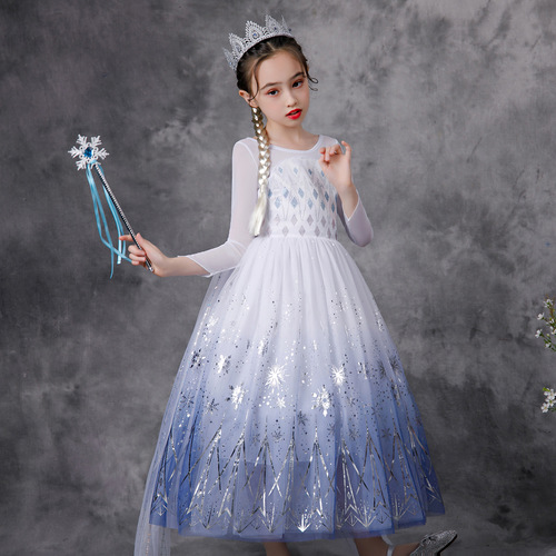 Elsa Princess Dress Frozen 2 Girls Elsa Dress Summer Children's Skirt Clothes Elsa Costume for Women