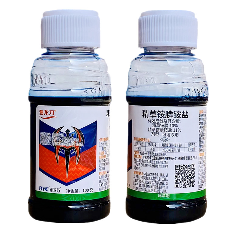 批发润扬独龙刀 10%精草胺膦田埂林场地果园120克牛筋草除草剂