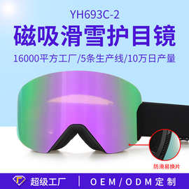 定制升级磁吸防滑换片滑雪镜柱面滑雪眼镜防雾登山雪镜护目镜装备