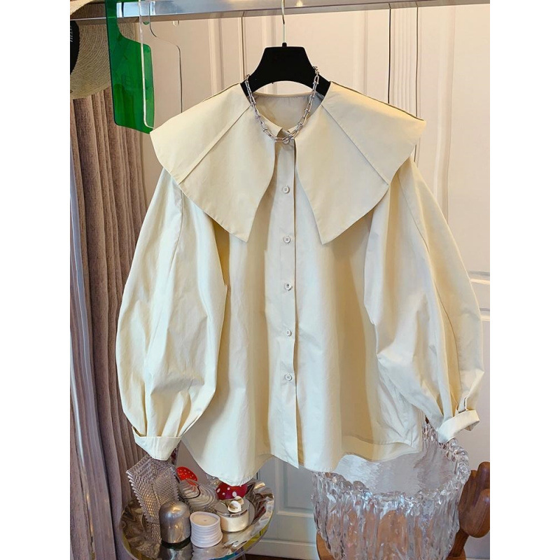 High-End French-Style Doll Collar Shirt, Loose Casual Top for Women, Plus Size, 2026 Spring and Autumn New Style