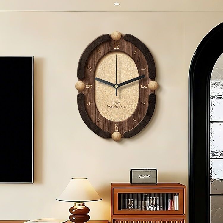 Vintage-style simple and creative clock, living room wall art, TV background wall clock, decorative painting, high-end dining room clock Vintage-style simple and creative clock, living room wall art, TV background wall clock, decorative painting, high-end dining room clock