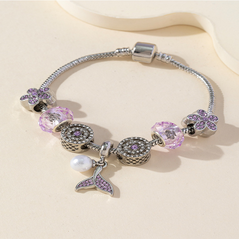 Pulsera Panjia Dora DIY cuentas explosivas transfronterizas de perlas de cola de sirena colgante pétalos accesorios de perlas de cristal image 3