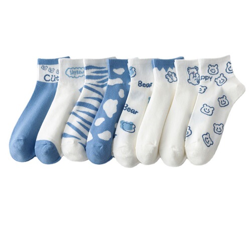 Socks Women's Short Socks Summer Thin Shallow Mouth Cotton Socks Low-cut Spring Short Cute Japanese Medium Socks Spring and Autumn