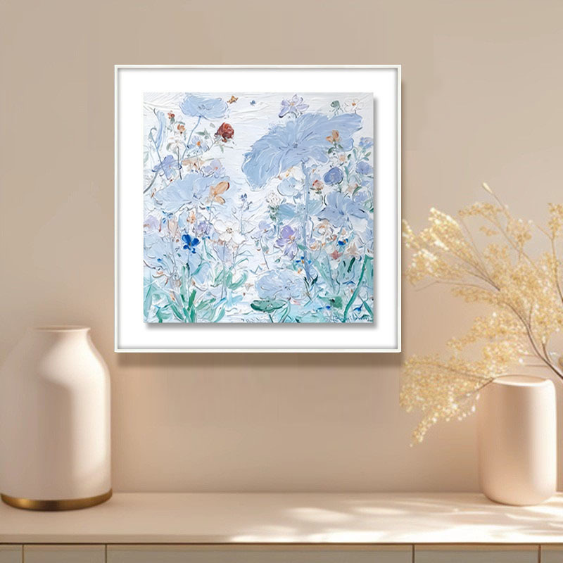 Abstract Niche Art Flower Oil Painting Warm Color Stereo Flower Restaurant Decoration Painting Living Room Hanging Painting Entrance Texture Painting