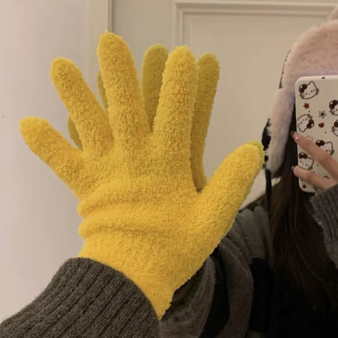 산호벨벳장갑[옐로우]