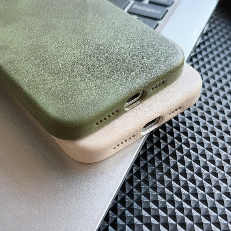 复古疯马皮纹适用iPhone17手机壳肤感磁吸真皮苹果16防摔15保护套|undefined