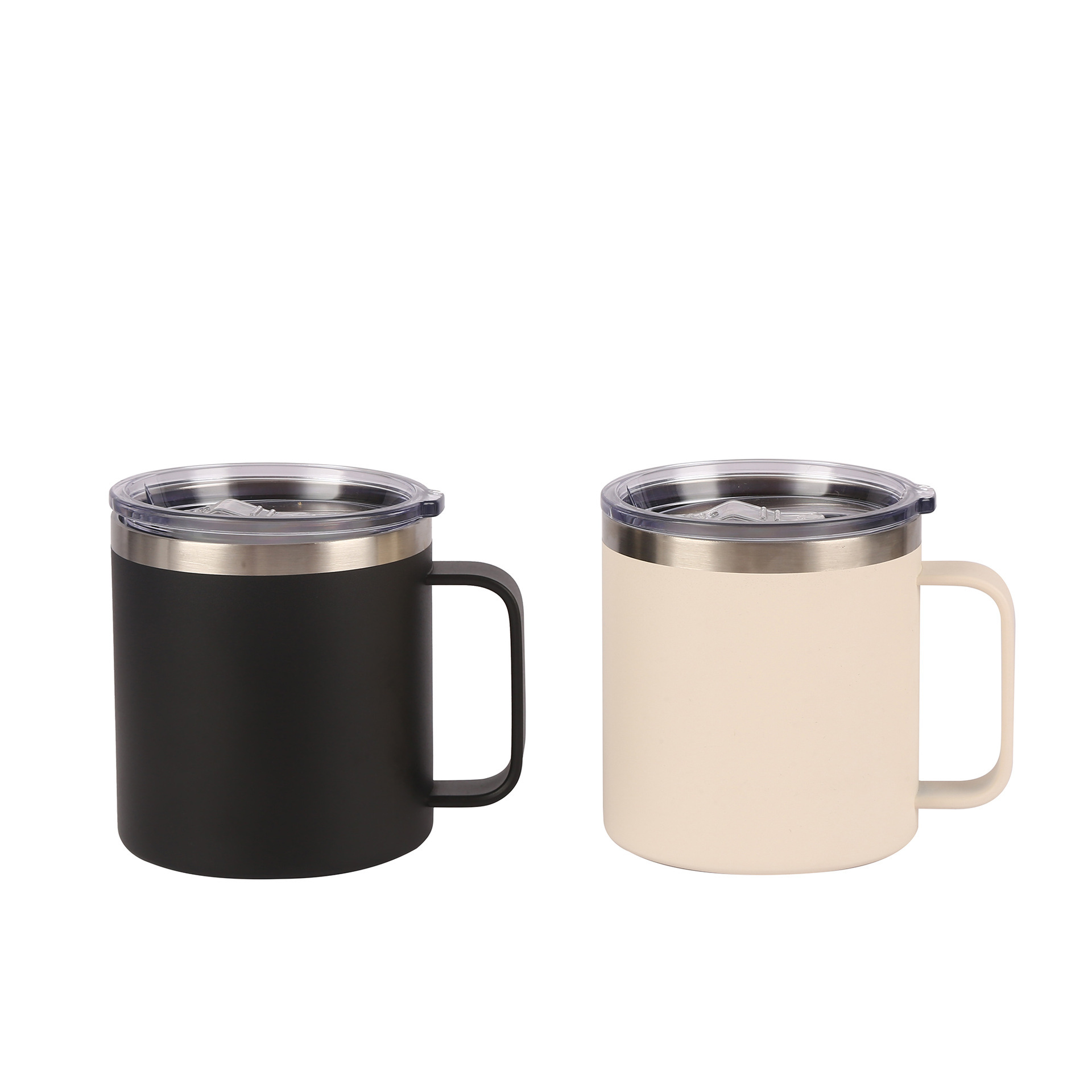 12oz oficina de té mango taza de café vacío doble taza portátil de mano 304 taza de acero inoxidable