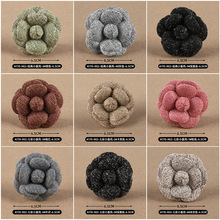 6.5cm手工布艺山茶花质感花卉配件diy手作耳环发饰服装材料批发花