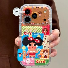 皮纹爆炸头哭泣娃适用苹果17promax全包iphone16可爱15/14手机壳