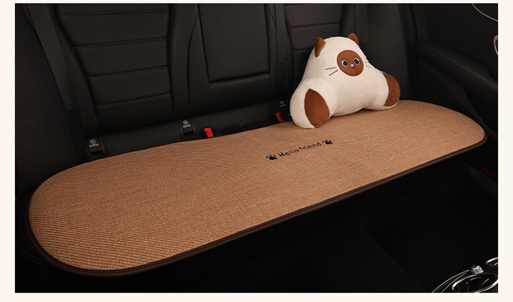 Car Seat Cushion, Universal for All Seasons, Linen Car Seat Cushion Cover, Full Cotton and Linen Breathable Female Car Cushion, Car Seat Cover Single Piece