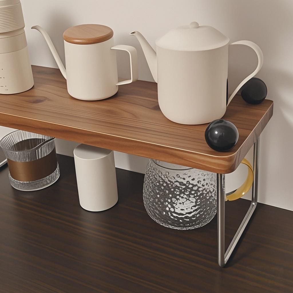 Car Storage Rack Cup Holder Coffee Cup Holder Solid Wood Desktop Cup Organizer Vintage Style Stainless Steel Cup Holder DIY
