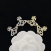 Earrings, trend advanced fresh cute fashionable accessory, diamond encrusted, four-leaf clover, wholesale