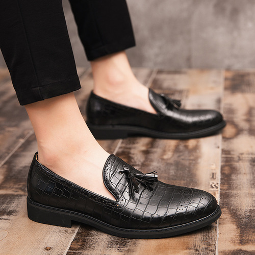 Large size 47 Spring Business Fringe Slip-on Shoes for Men - Fashionable Genuine Leather