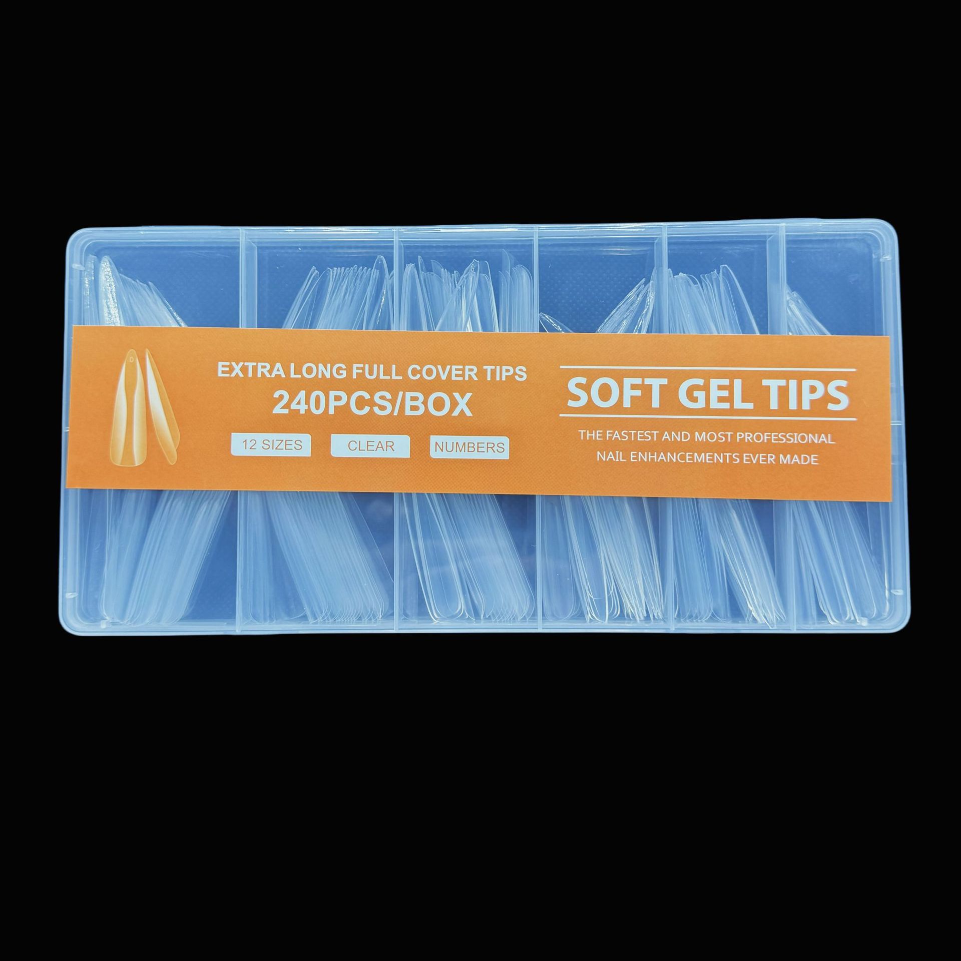 Uña falsa transparente ultra larga unidad de clavo de ballet completa unidad de clavo