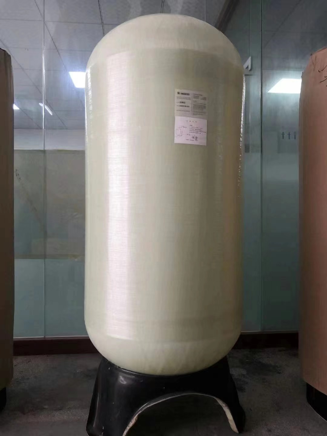 上下开口4寸树脂罐玻璃钢罐水处理过滤器玻璃钢桶水处理含布水器