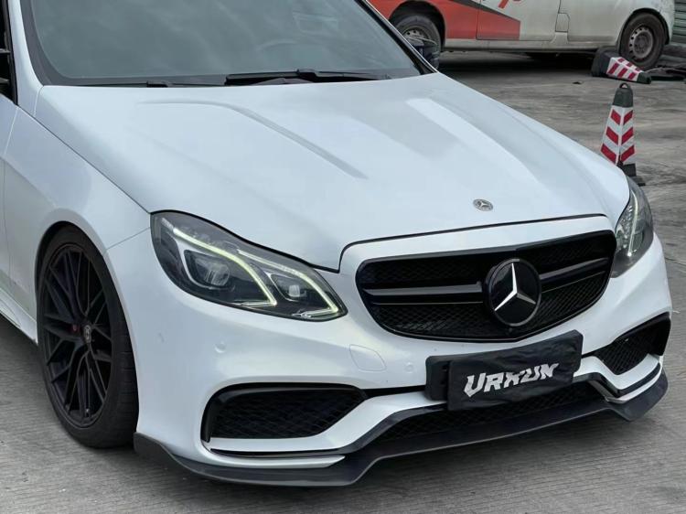 Suitable for Mercedes-Benz E-Class W212 Modification to E63 Front and Rear Bumpers, Carbon Fiber Front Lip, Side Skirts, Rear Lip, Rear Wing, and Hood